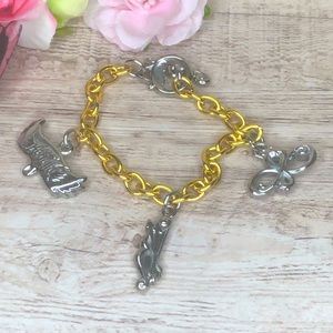 ❤️ (3/$15) Rebelle Silver & Gold Charm Bracelet